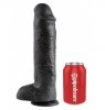 King Cock duże czarne dildo - 11'' Cock with Balls sztuczny penis (czarny)